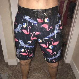 Vans flamingo party board shorts